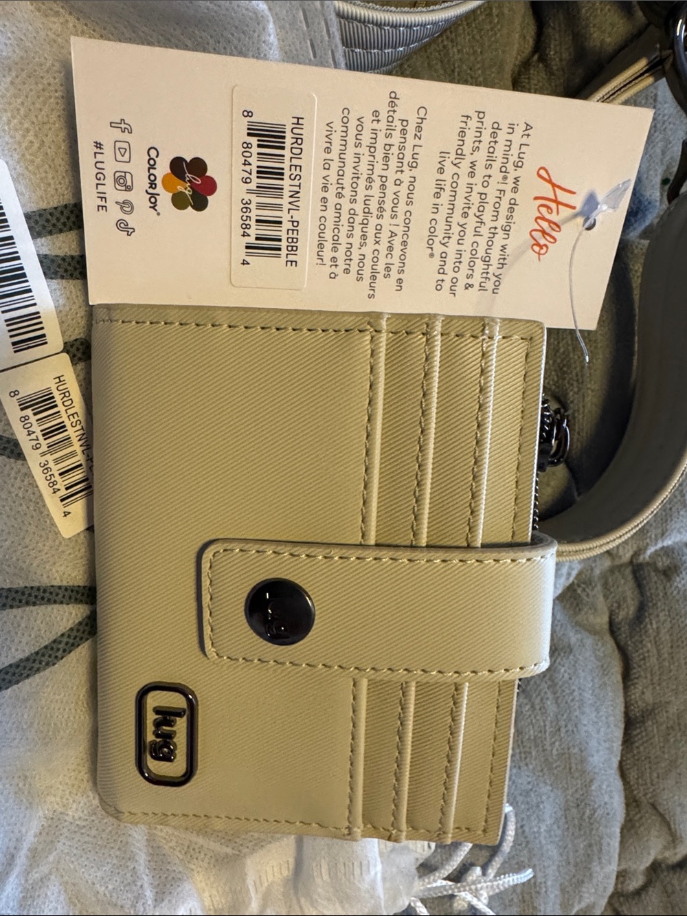 lug Quilted Crossbody Bag in Beige with Matching Cardholder - Picture 3 of 6